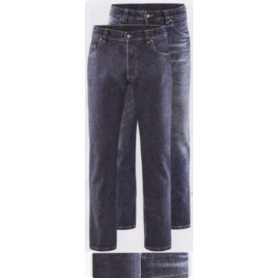 JEANS robuste chanvre et coton bio (55/45%) ; 5 poches, coupe droite 